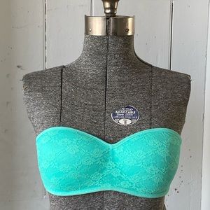 Pink Victoria's Secret Strapless Lace Bra